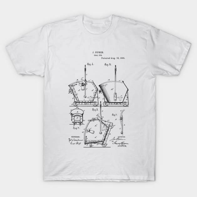 Coal Tub Vintage Patent Hand Drawing T-Shirt by TheYoungDesigns